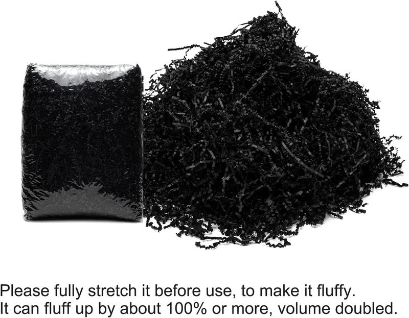 Mefleet 2 LB Crinkle Cut Paper Shred Filler Black Crinkle Shredded Paper for Gift Box - Gift Basket Bag Filler - Grass Cushion Stuffing for Valentine's Day Halloween Holiday Packaging Wrapping - Image 5